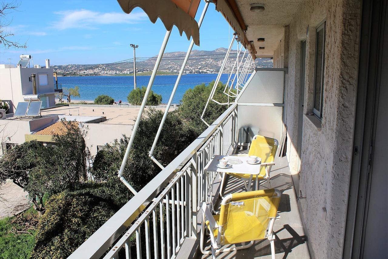 Apartment Sea View In Front Of The Beach Of Agia Marina Pórto Ráfti Esterno foto